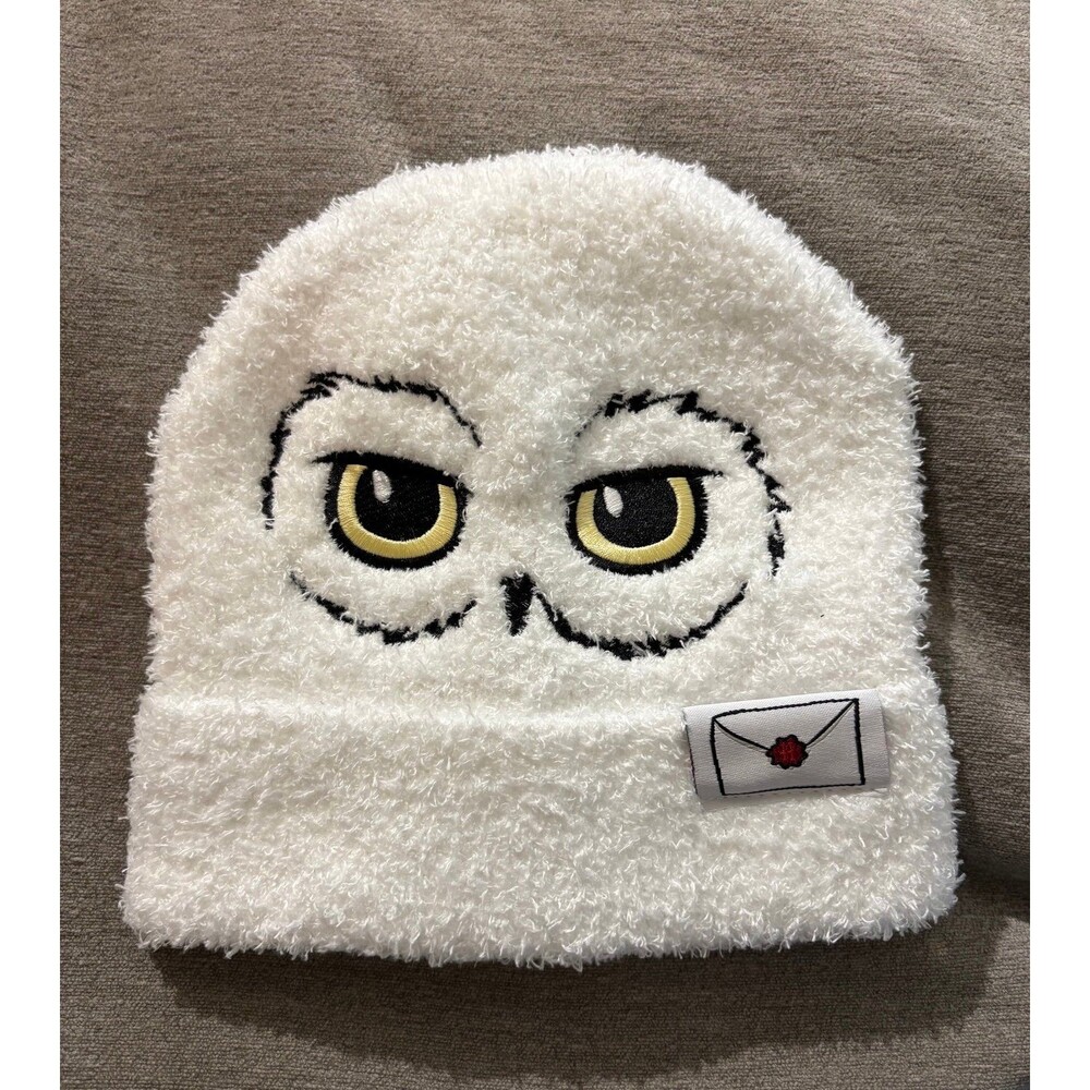 Harry Potter Hedwig Knit Fuzzy White Beanie Hat by Concept One